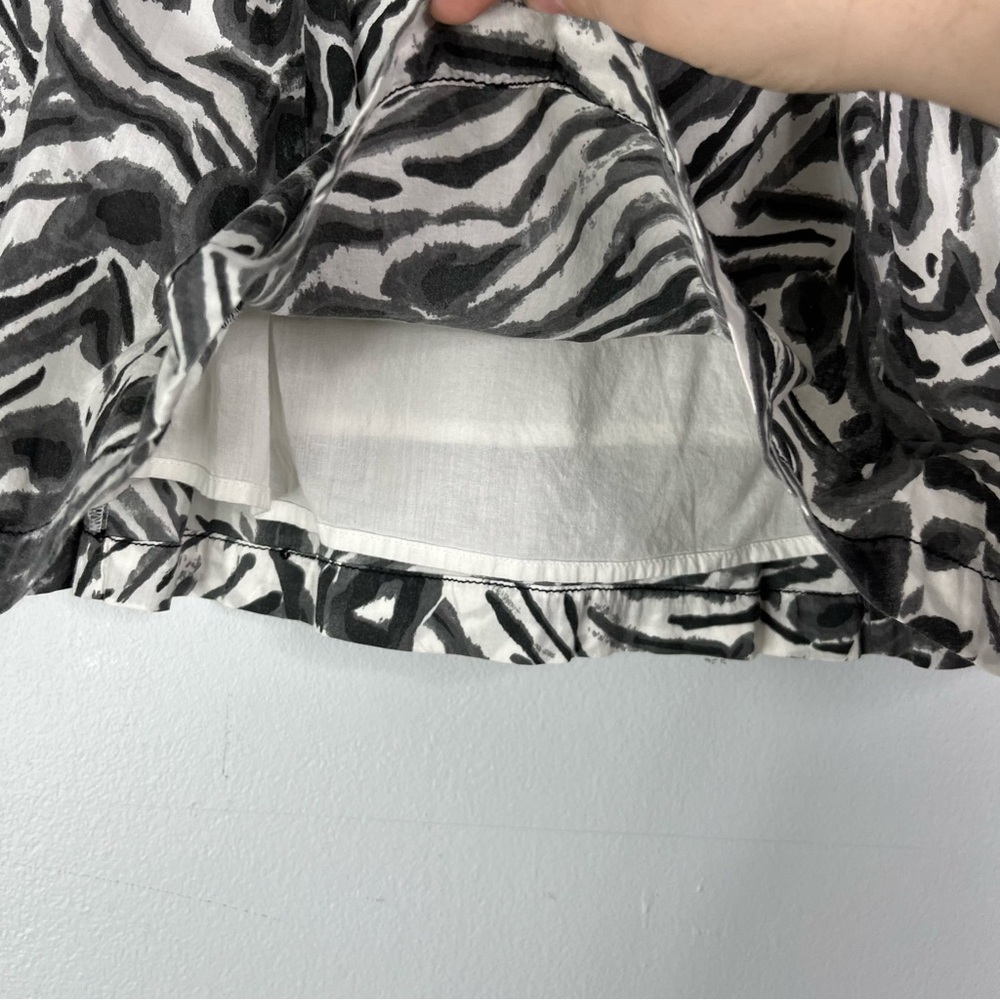 Additions By Chicos Skirt Women’s 1 M Black White Printed Cotton Lined A Line - Picture 6 of 12